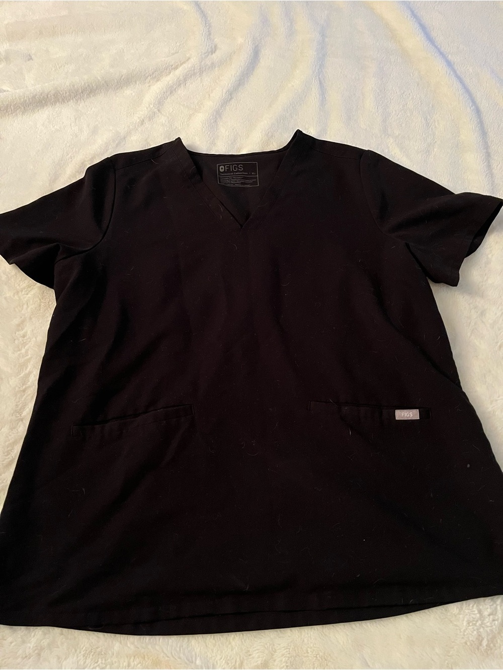 Figs Black V-Neck Medical Top size XL